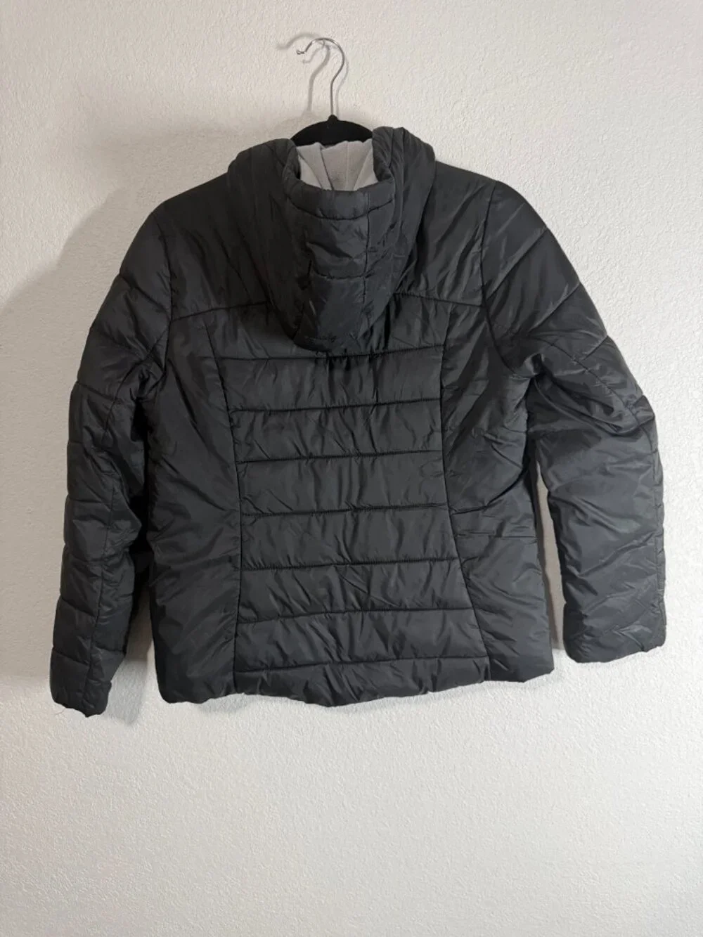 Spyder Girls Black Puffer Jacket – Fleece Lined with Hood – Size L (12/14)